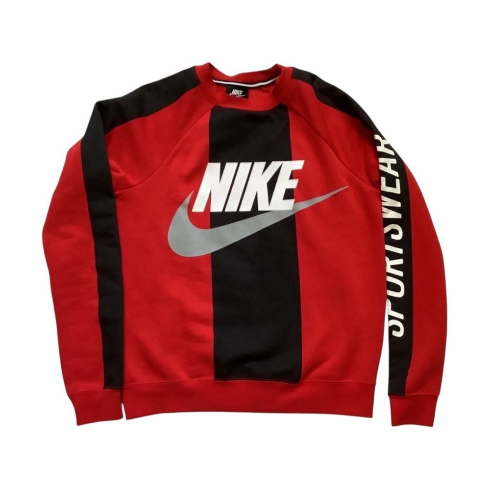 Nike Sportswear Men’s Crewneck Sweatshirt in Red/Black | Size Small